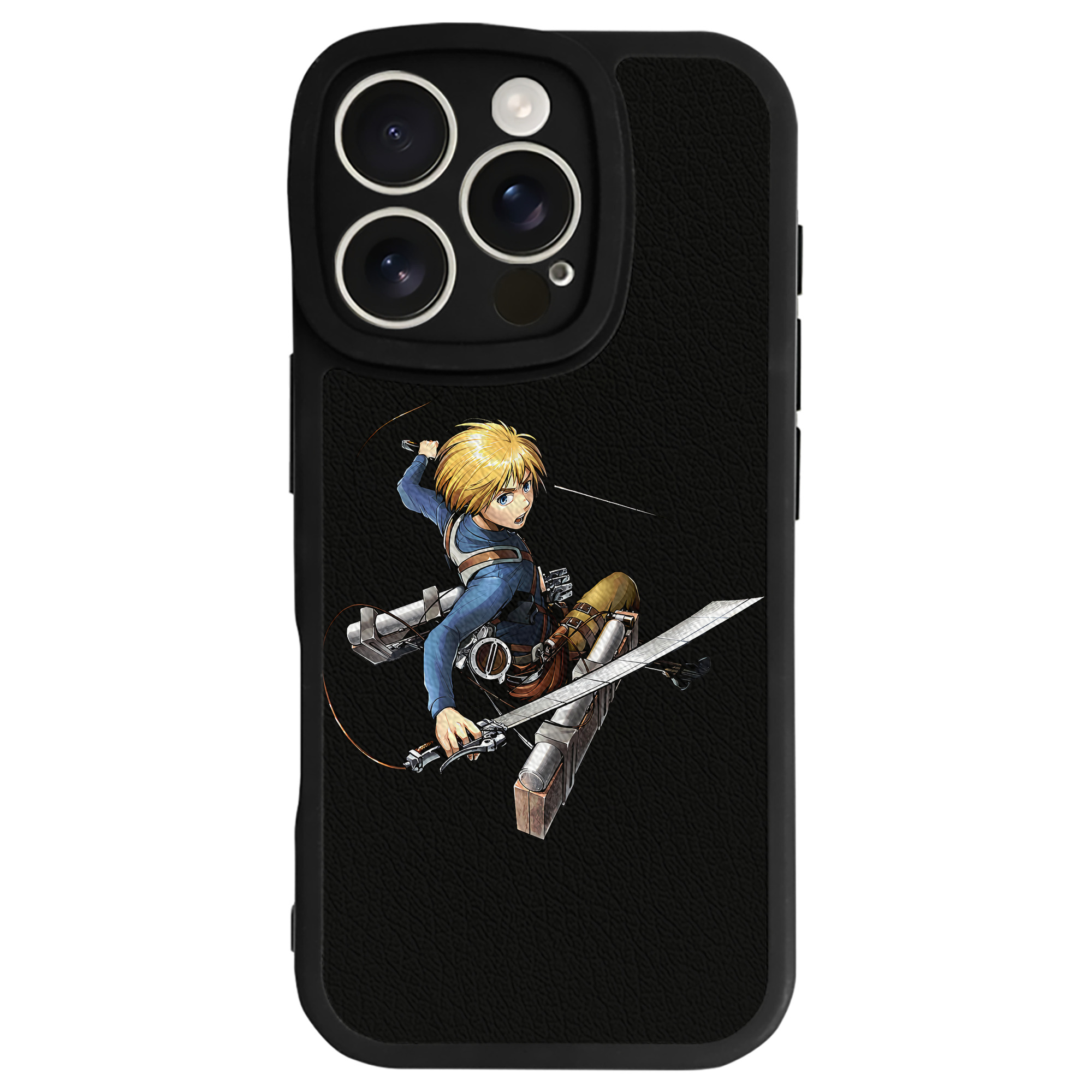 （画像用） 進撃の巨人 アルミン·アルレルト Attack on Titan Armin Arlert 【iPhone 16シリーズ対応】シリコンスマホケース（レザー調） 材質：シリコン